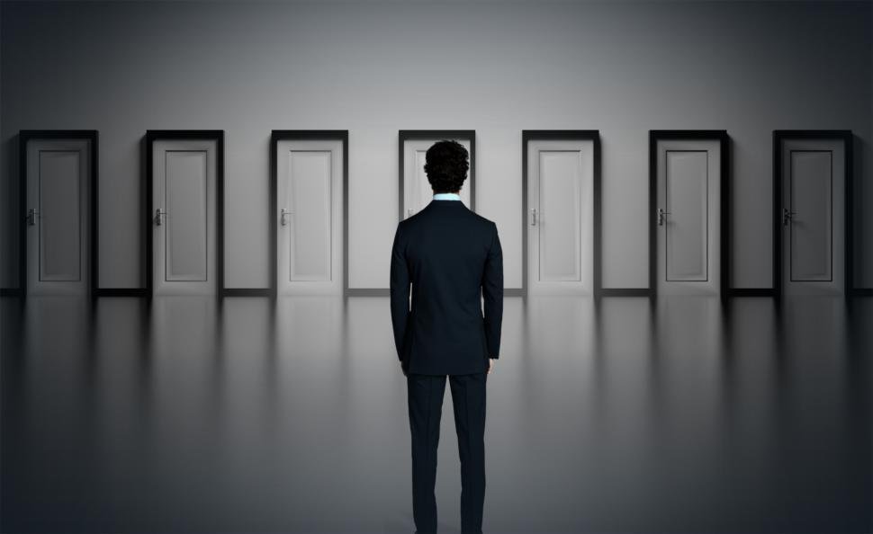 which door to choose difficult choices concept